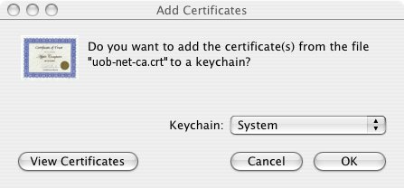 Picture of Certificate Import