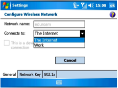 WM2005 wireless network settings