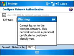 WM2005 wireless network settings